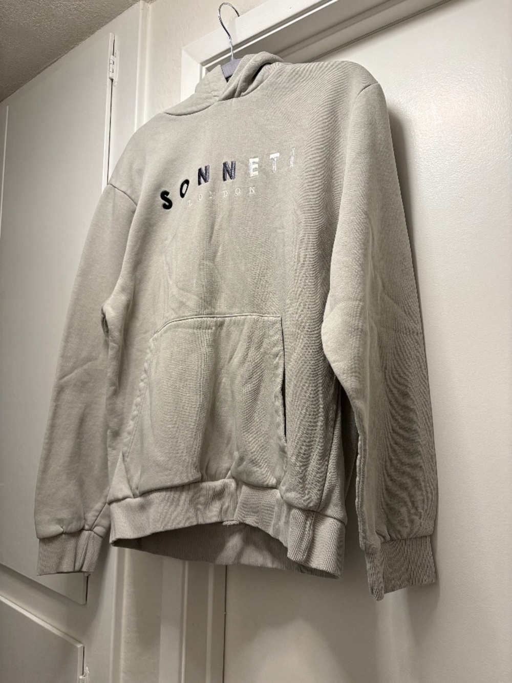 Sonneti hoodie - embroidered - gray - size medium